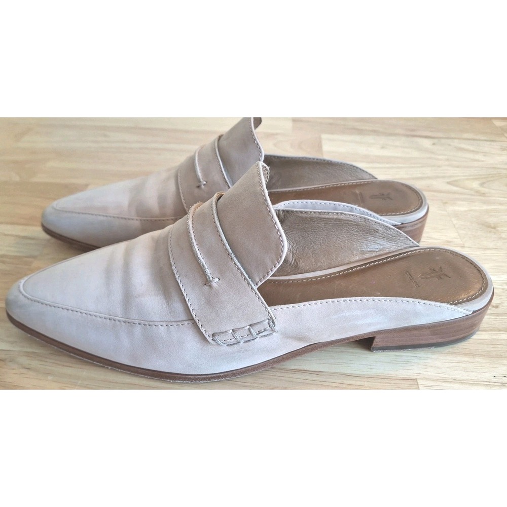 Frye Ellie Tan/Beige Suede Mules Size 11M GUC